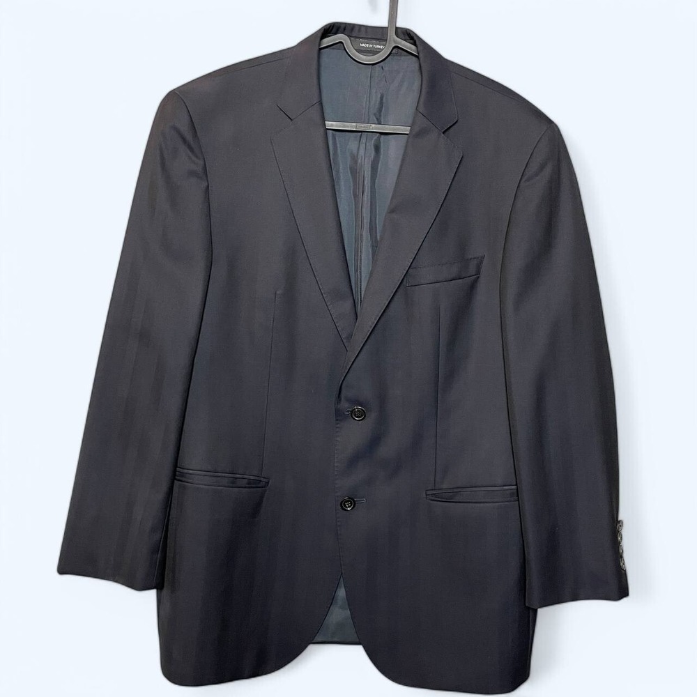 Black Two Button Single Breasted Notch Lapel Blazer Business Formal Men Size 40S